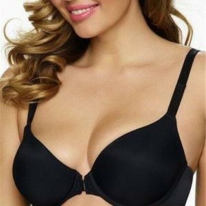 NWOT Felina Front Close Push-Up Bra 34D Black